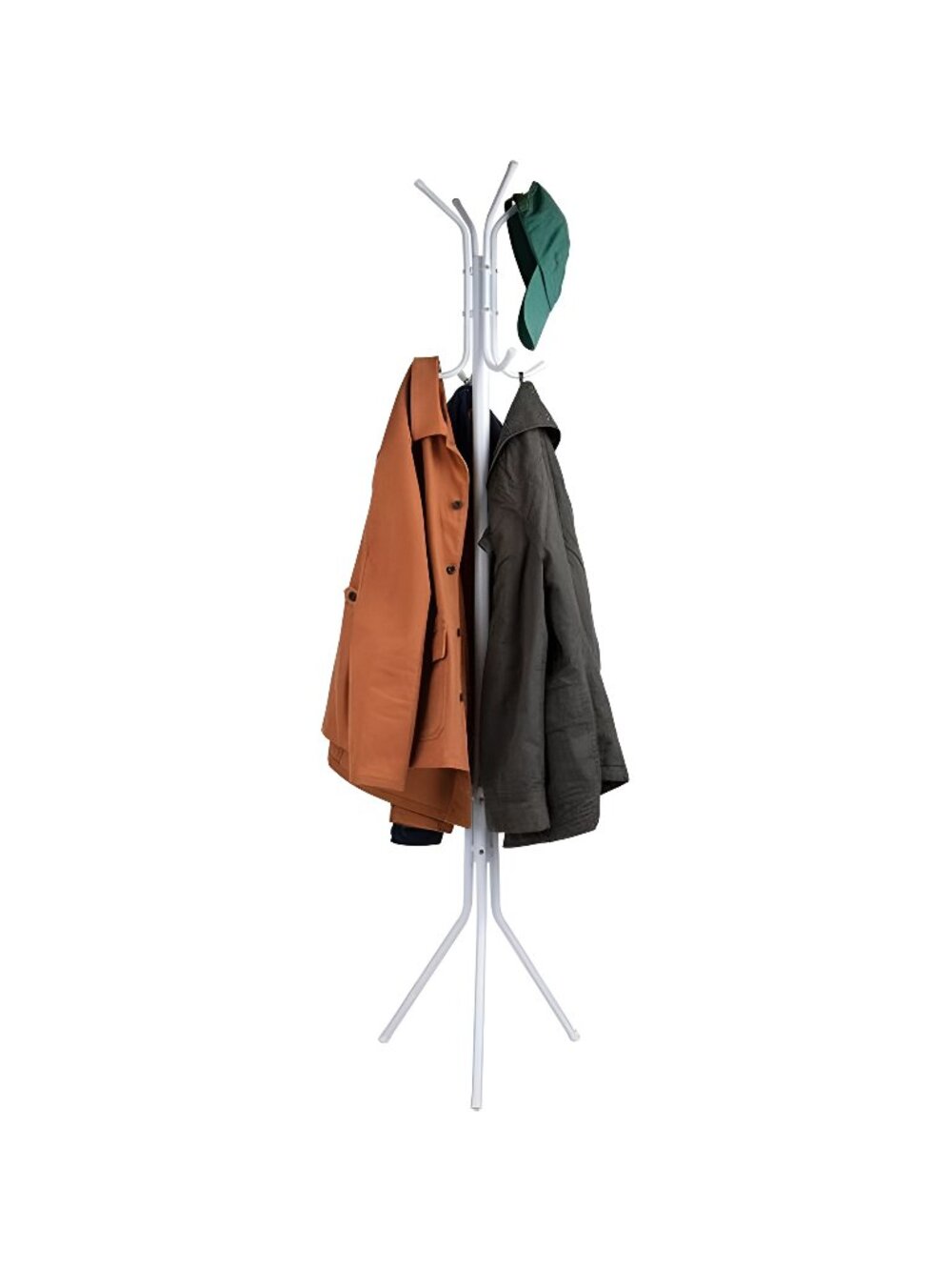 Mind Reader Alloy Collection, Coat Tree with 8 Hooks, Metal, White